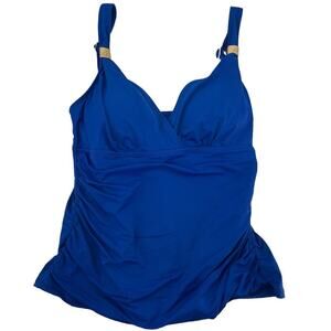 Lauren Ralph Lauren Tankini Swim Top Royal Blue Adjustable Straps Women's Size 8